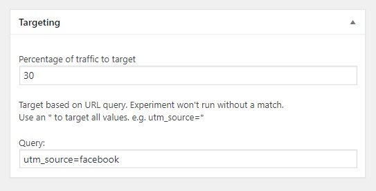 targeting percentage and query