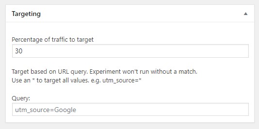 Targeting based on a percentage of incoming traffic